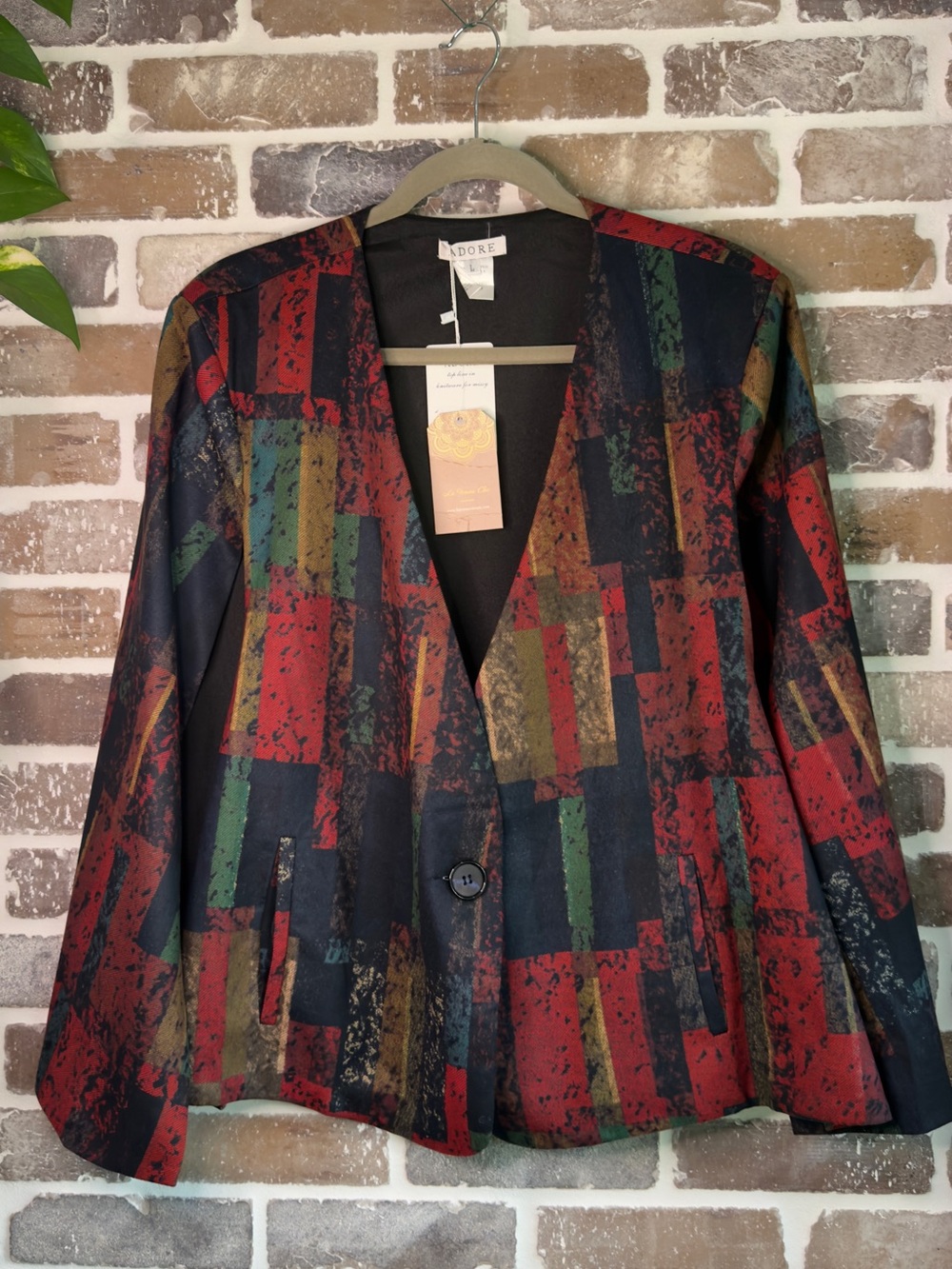 Adore Multicolor V-Neck Cape Blazer Jacket - Women’s Large
